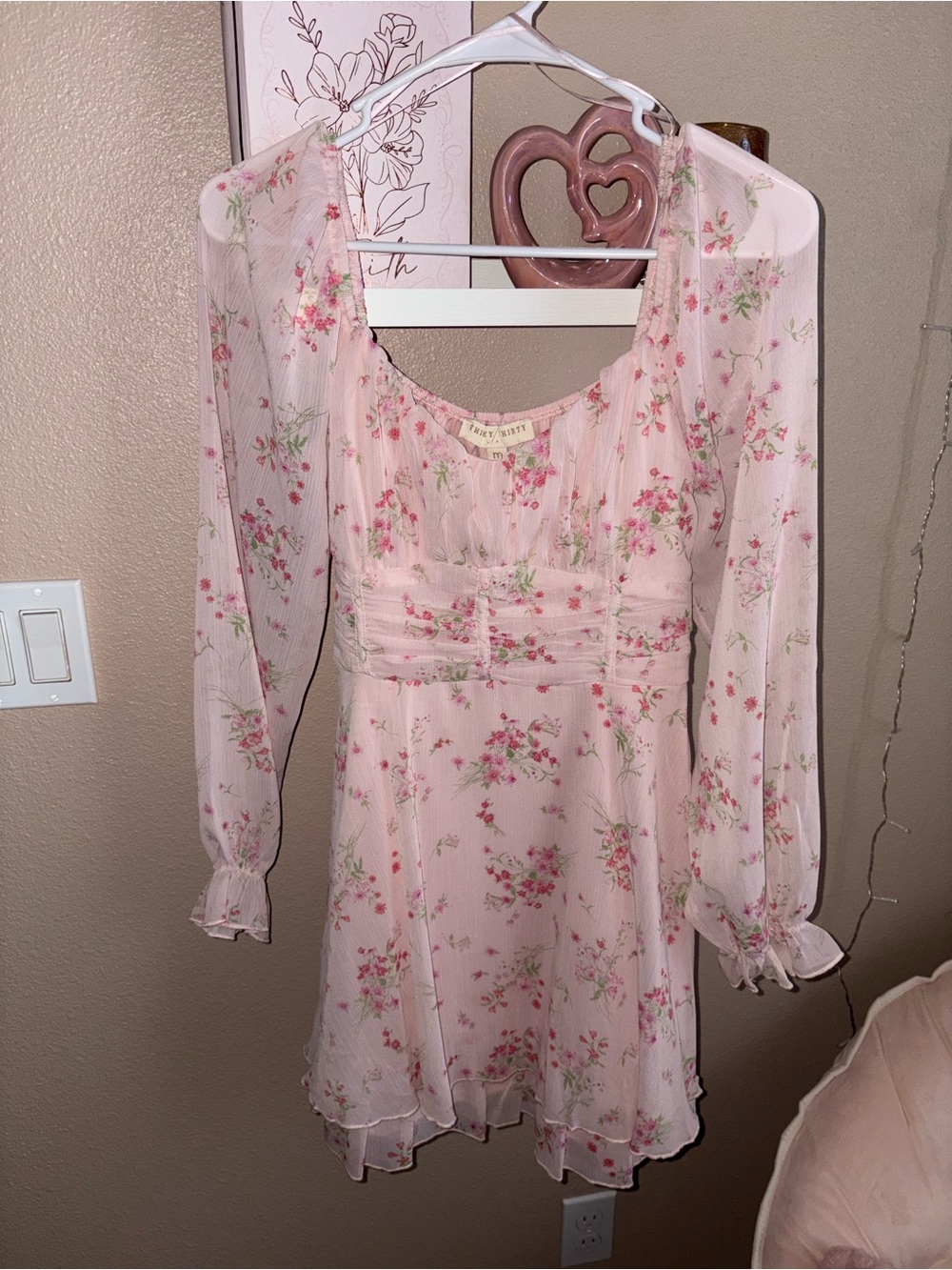 Light Pink Floral Mini Dress